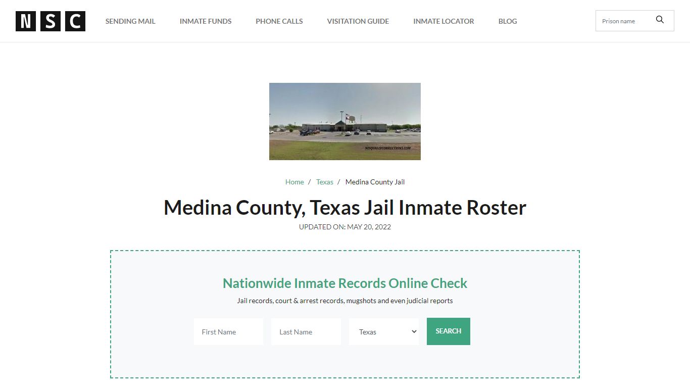 Medina County, Texas Jail Inmate List