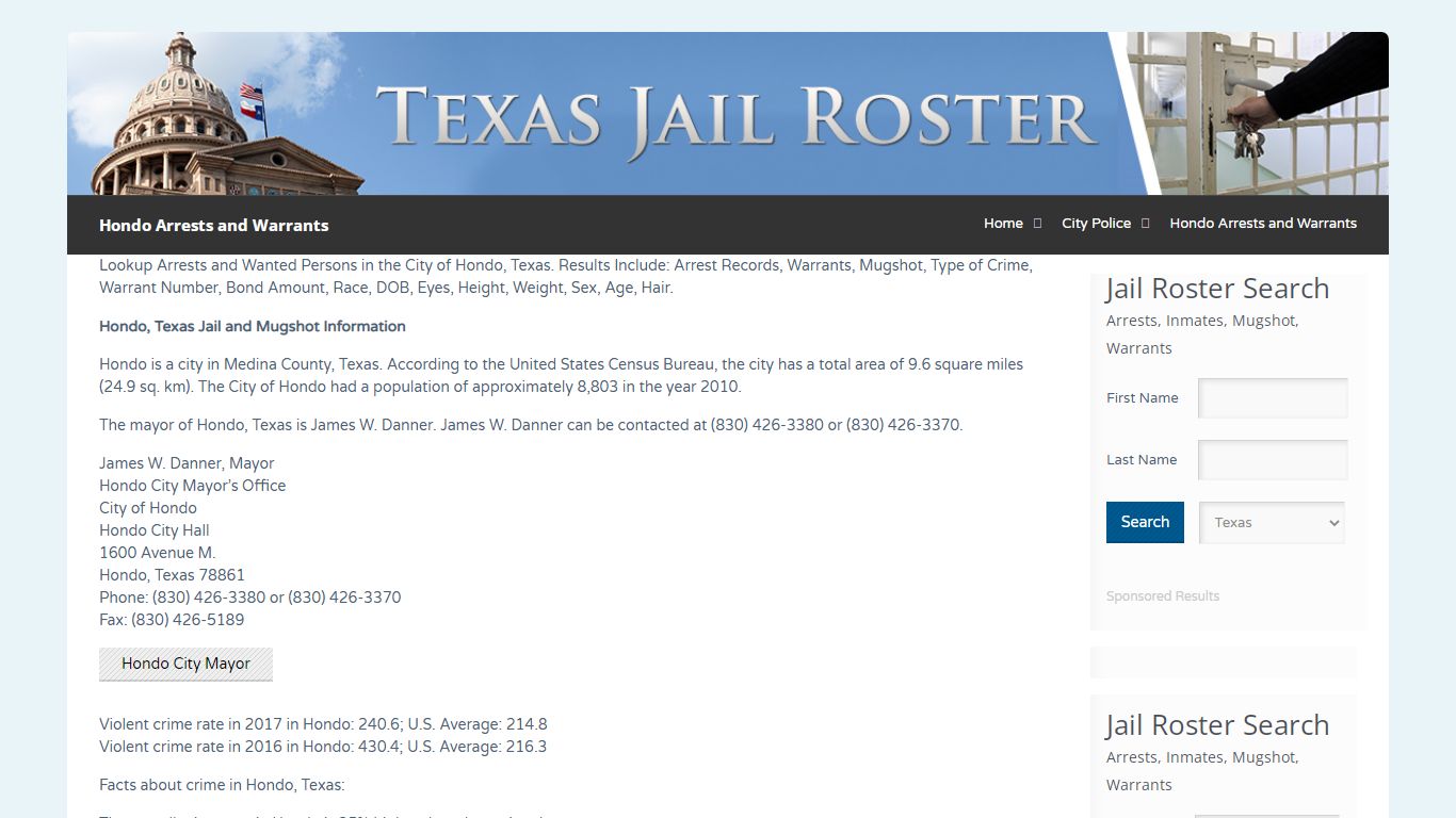 Hondo Arrests and Warrants | Jail Roster Search